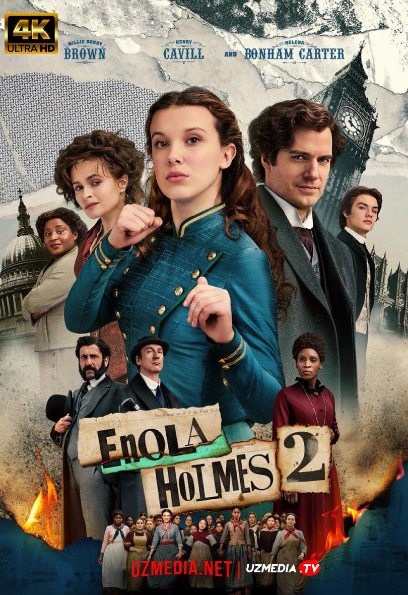 Enola Holms 2 / Enola Xolms 2 Premyera Uzbek tilida O'zbekcha tarjima kino 2022 4K UHD skachat